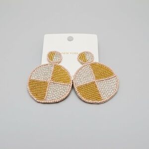 Gold Pie Beaded Earrings